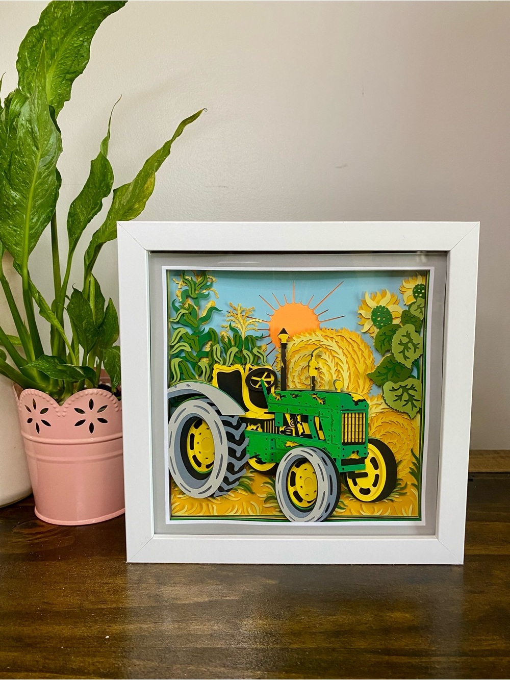 3D John Deere Tractor Shadowbox